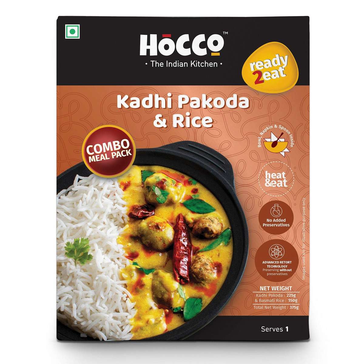 Hocco Kadhi Pakoda Rice Combo