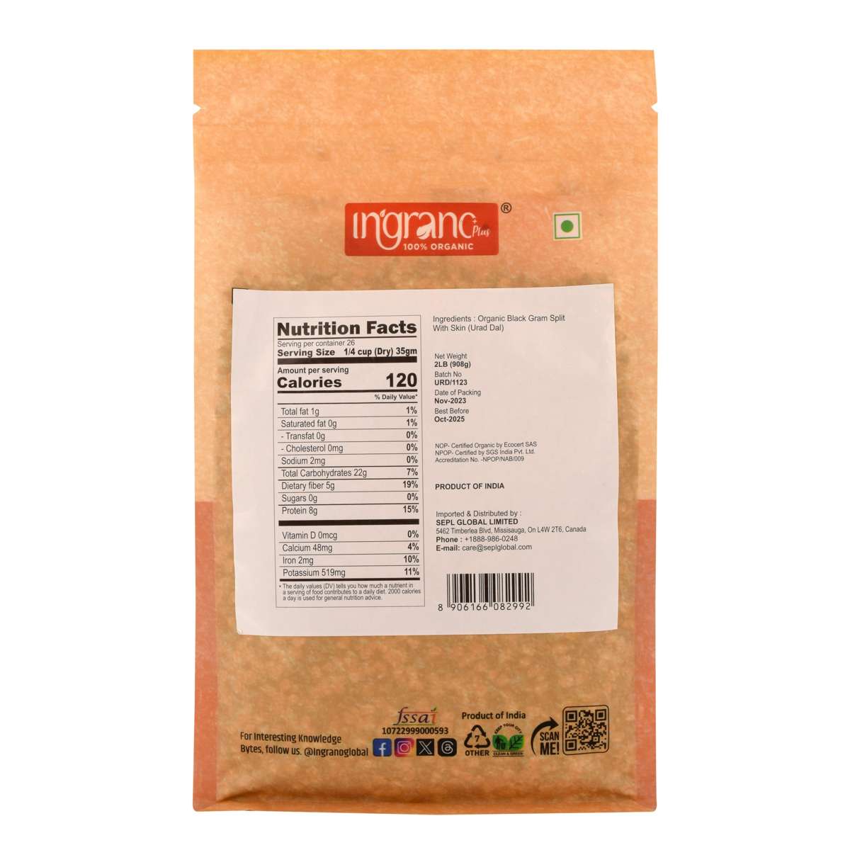 Organic Urad Dal Chilka